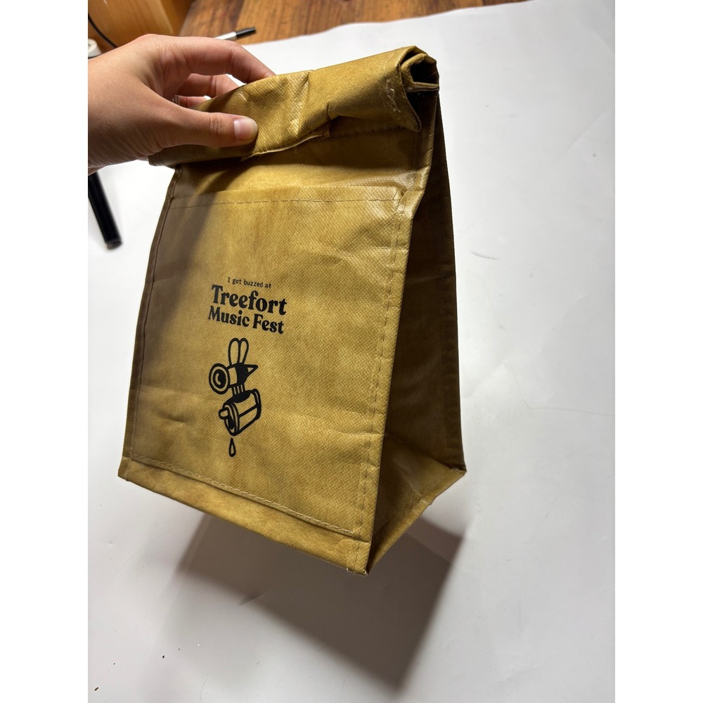 Treefort Music Fest Insulated Brown Bag Lunch Tote Yellow Bullet SM-7099BR